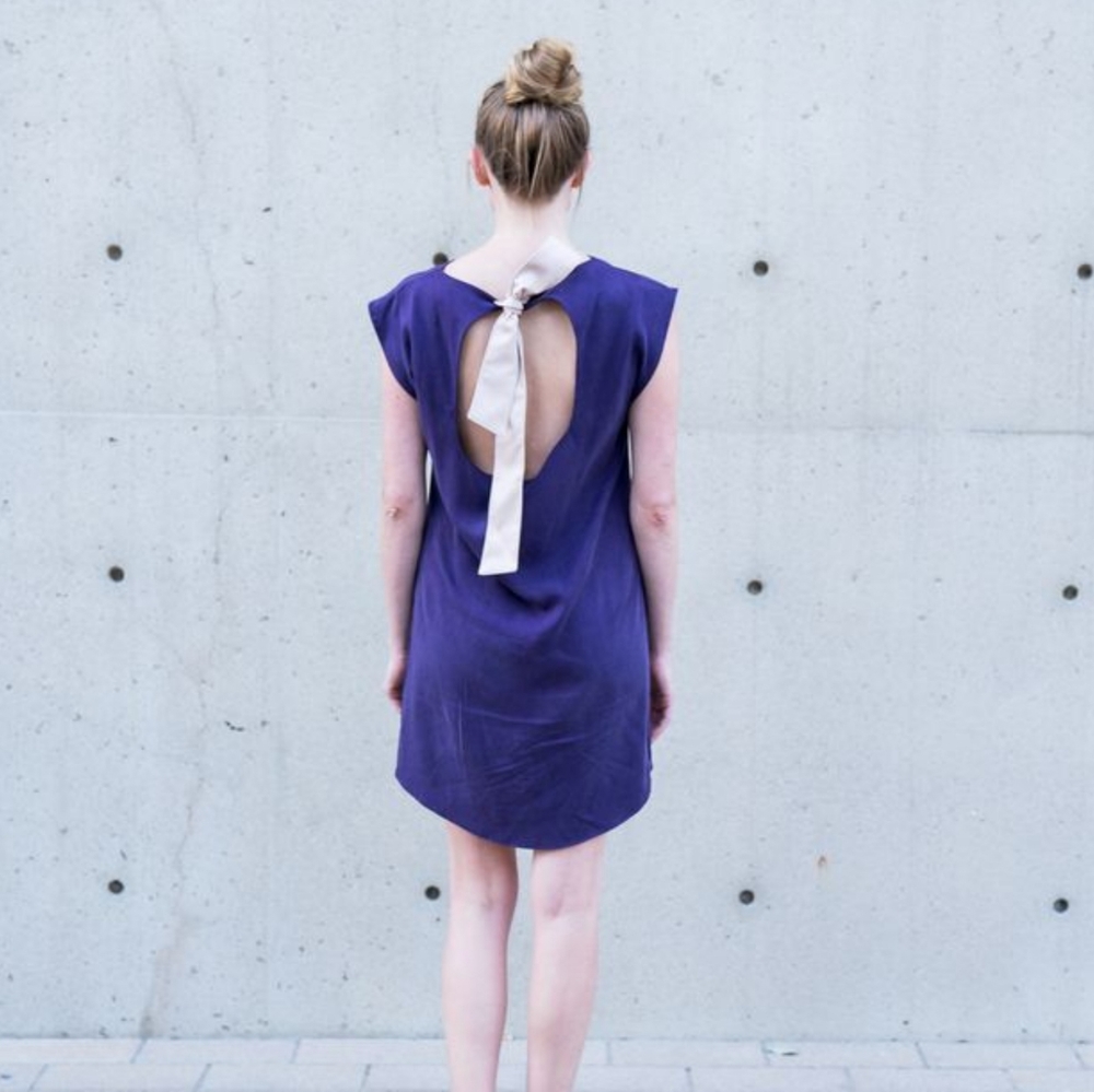 Plum shift dress with keyhole - SixChel - NWT sz 6